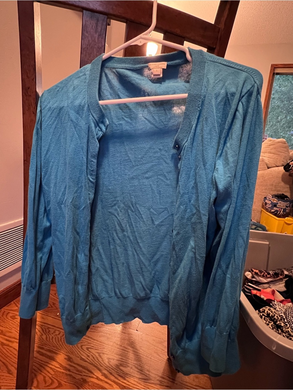J. Crew Bright Turquoise Open-Front Cardigan